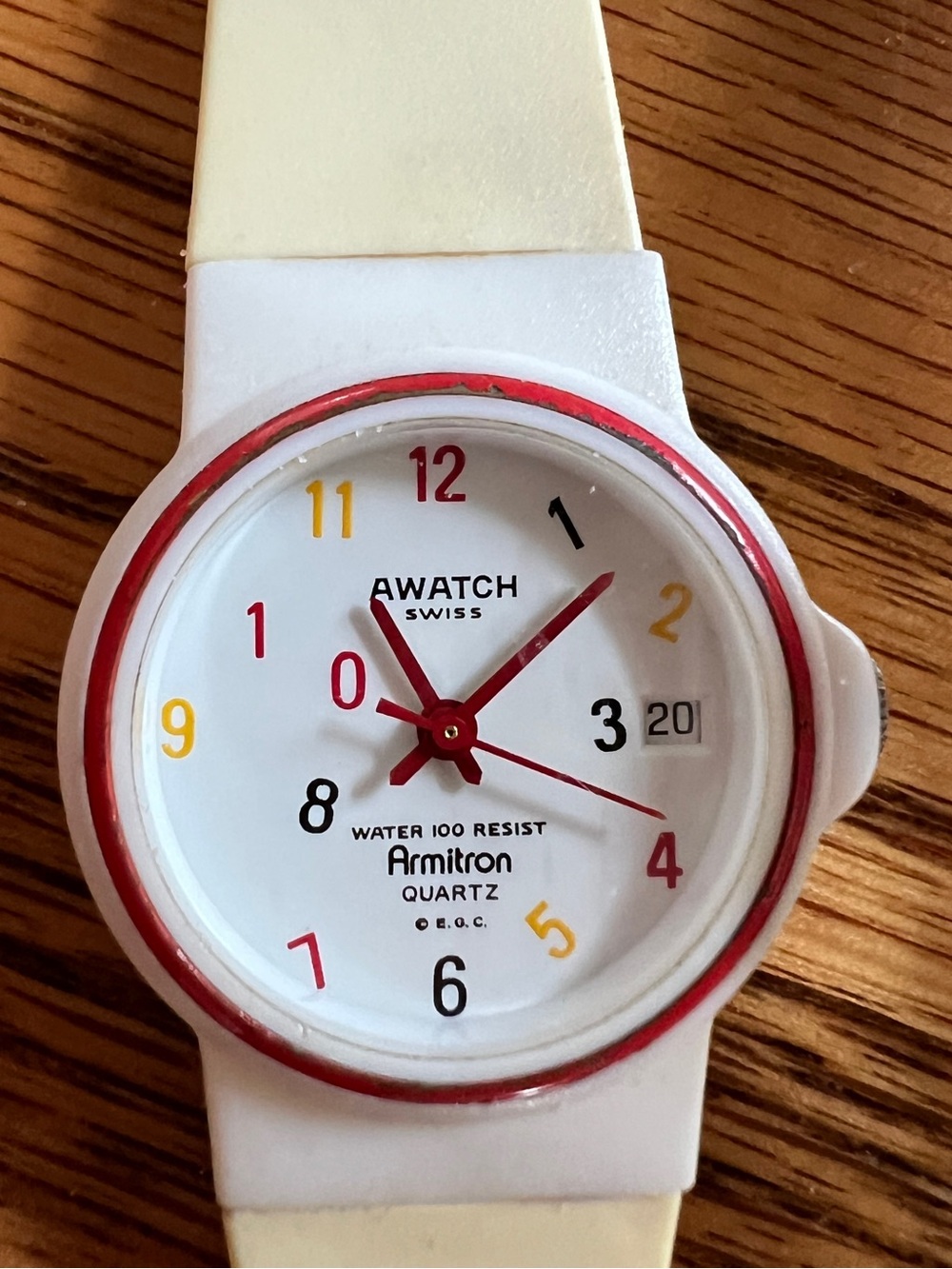 Armitron White Silicone Sport Watch with Stainless Back